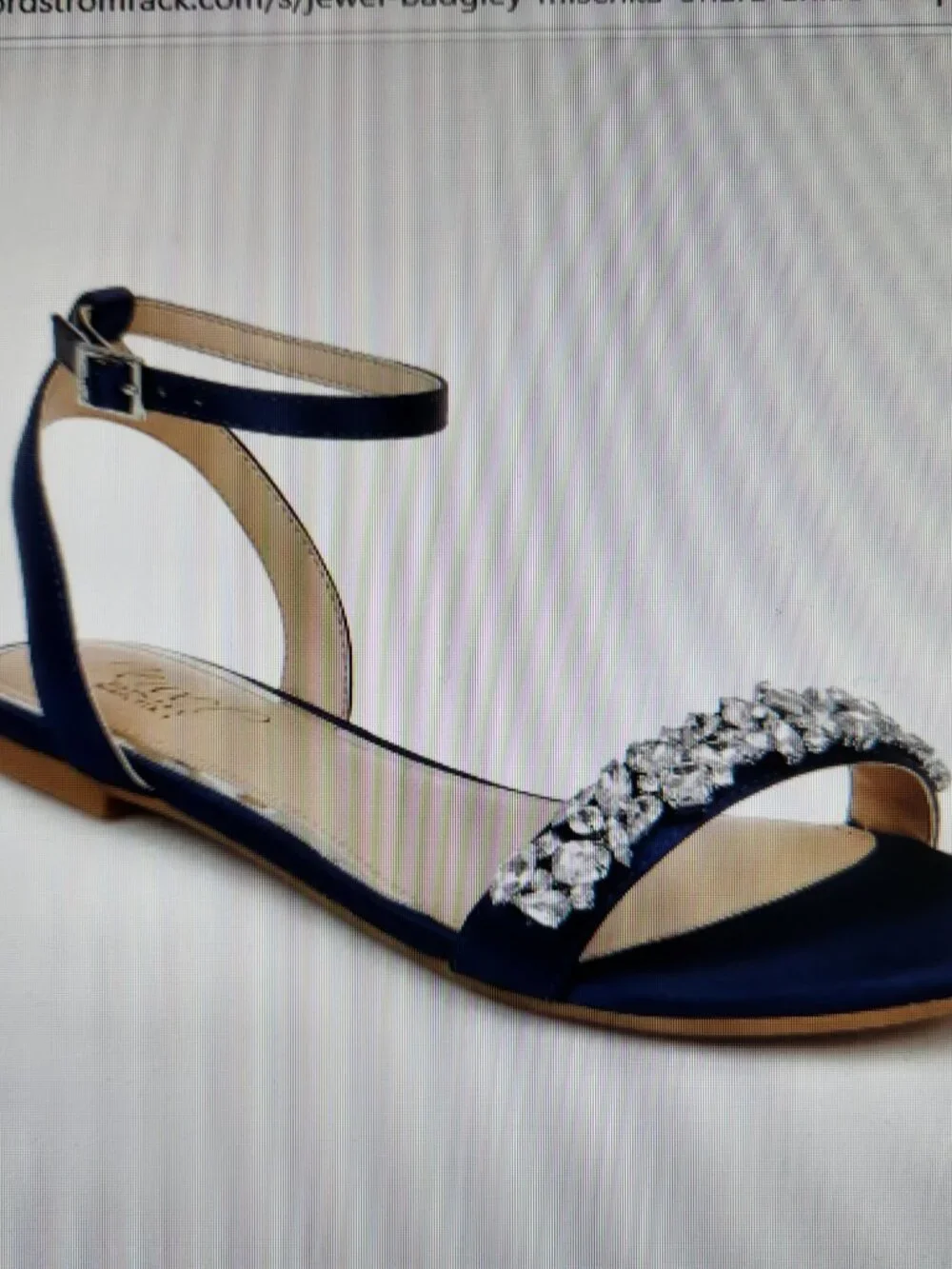 Jewel Badgley Mischka Navy Satin 